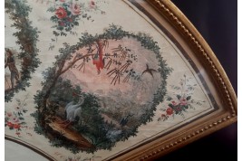 Birds by Cignaroli, fan leaf dated 1790