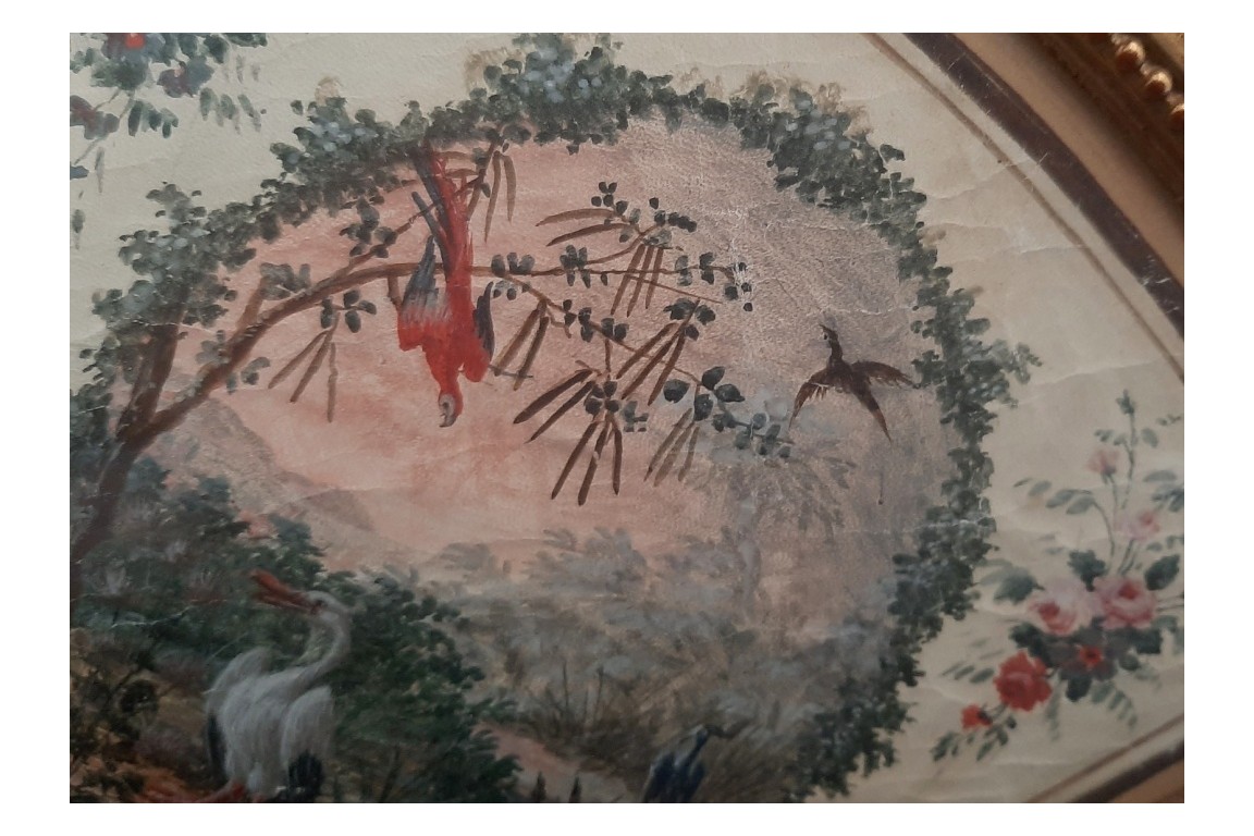 Les oiseaux de Cignaroli, feuille d'éventail 1790