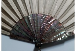 Sparrow and butterfly, fan by Jolivet circa 1890-1900