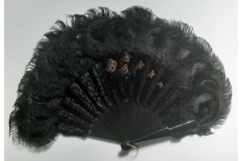 Butterflies, feather fan, late 19th century