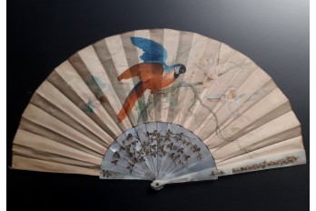 Macaw by Labarre, late 19th century fan