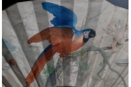 Macaw by Labarre, late 19th century fan
