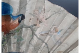 Macaw by Labarre, late 19th century fan