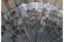 Macaw by Labarre, late 19th century fan
