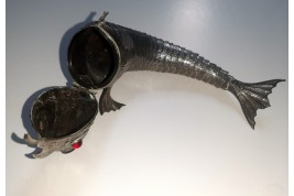 Poisson, boîte en argent XXème