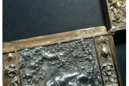 Angels with goat, card case, Elkington, Victorian period