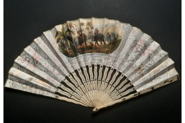 Elephants and tigers, fan circa 1850