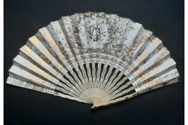 Elephants and tigers, fan circa 1850