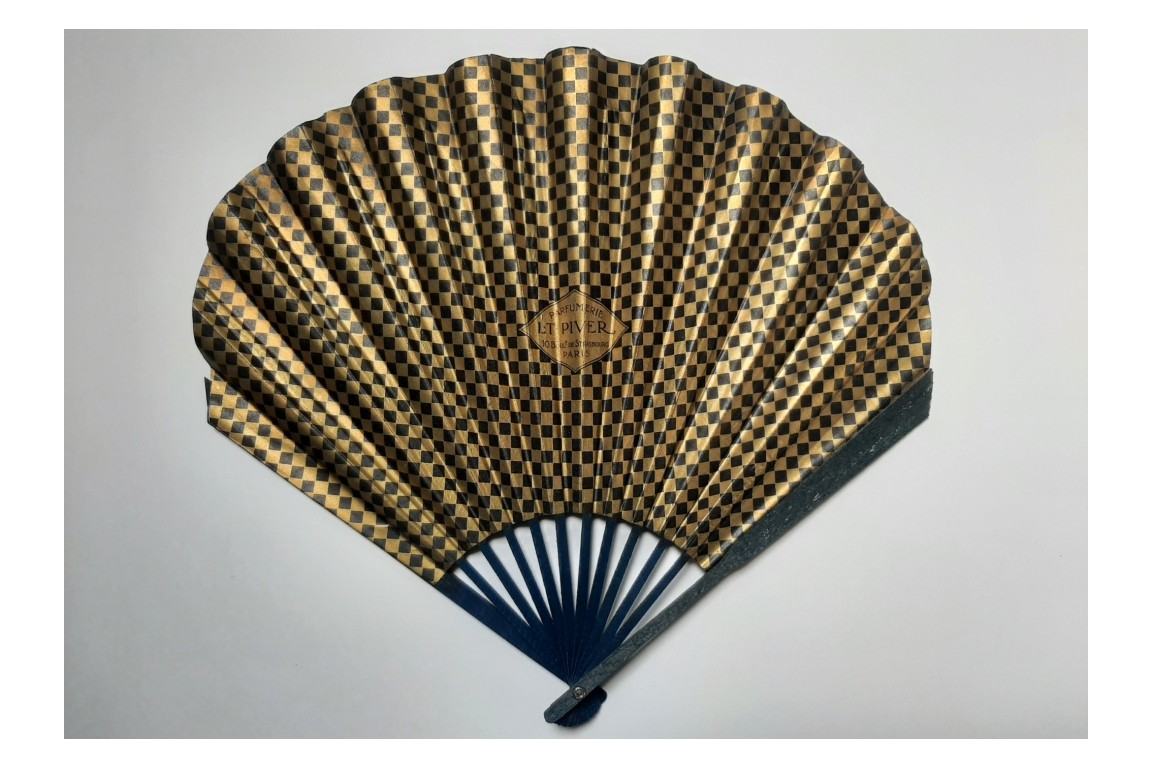 Piver, The blue dancer, fan for perfum Mismelis, circa 1921