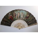 Love triangle or the art of love, 19th century fan