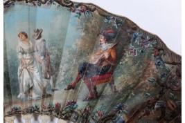 Triangle amoureux ou l'art de l'amour, éventail XIXeme