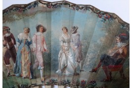 Love triangle or the art of love, 19th century fan