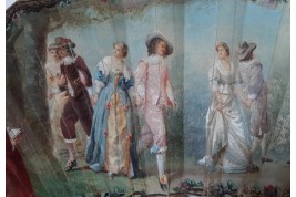 Love triangle or the art of love, 19th century fan