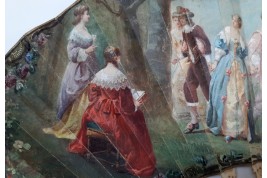 Love triangle or the art of love, 19th century fan