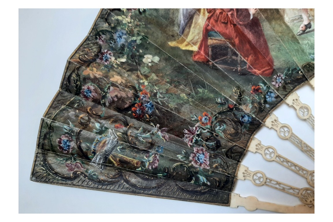 Triangle amoureux ou l'art de l'amour, éventail XIXeme