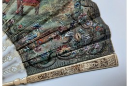 Triangle amoureux ou l'art de l'amour, éventail XIXeme