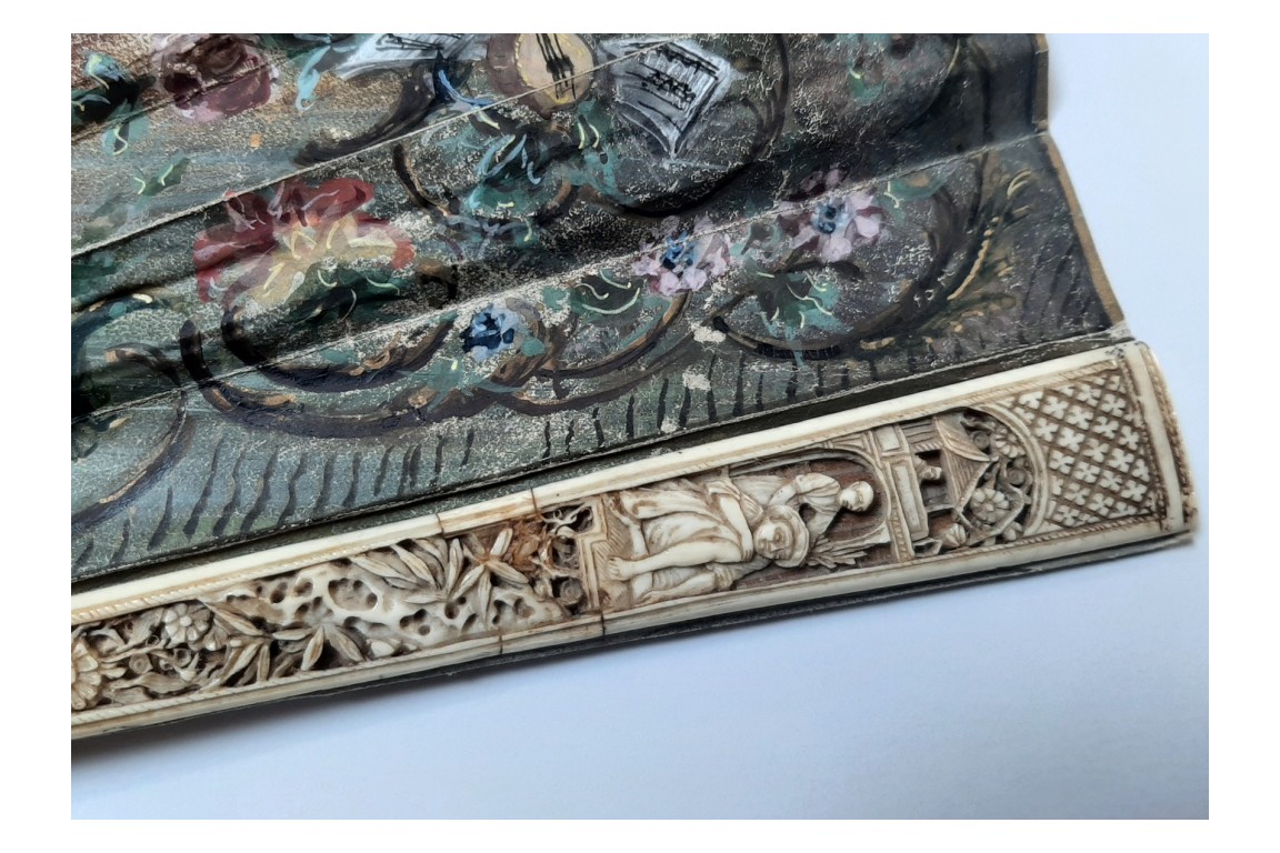 Triangle amoureux ou l'art de l'amour, éventail XIXeme