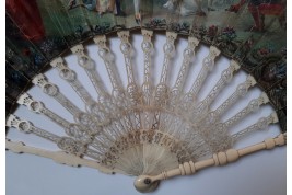 Triangle amoureux ou l'art de l'amour, éventail XIXeme