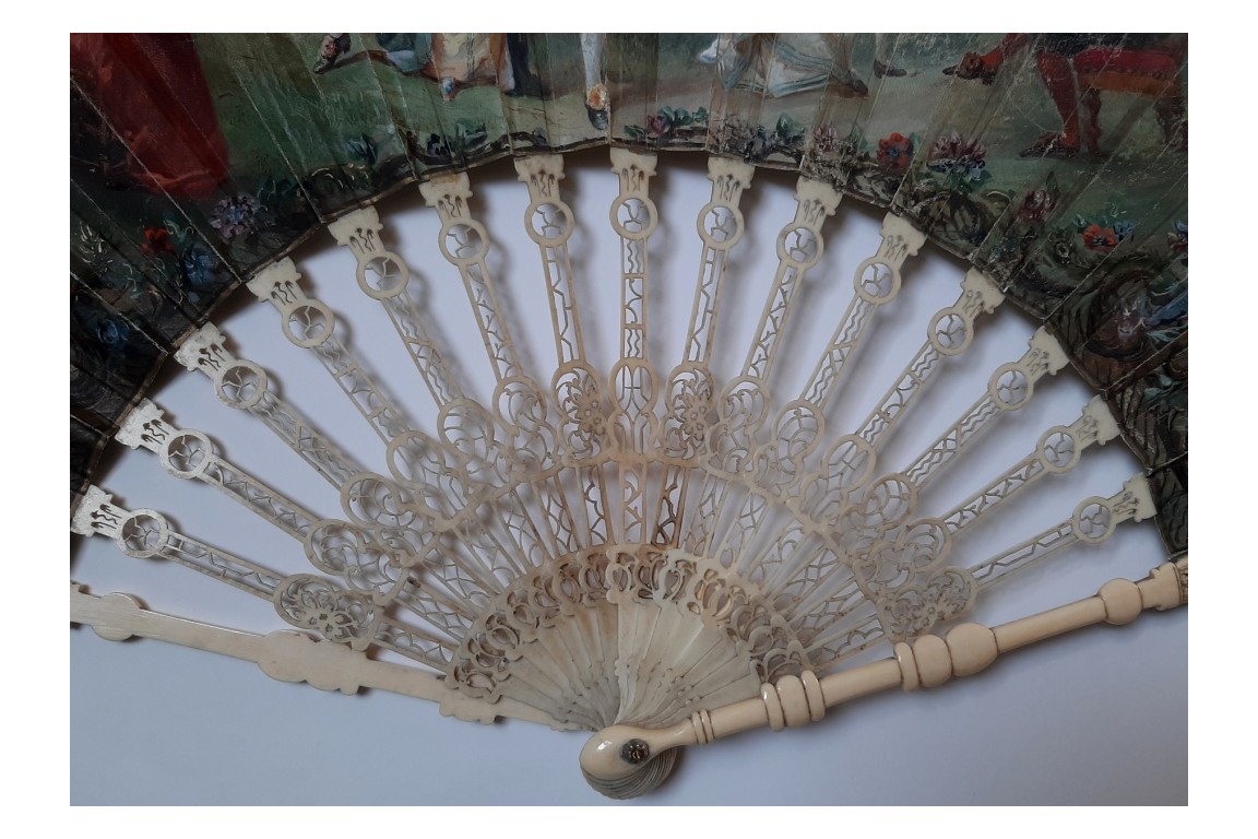 Love triangle or the art of love, 19th century fan