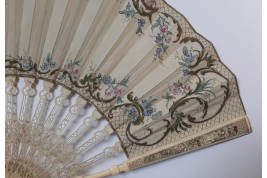 Triangle amoureux ou l'art de l'amour, éventail XIXeme