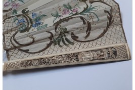 Triangle amoureux ou l'art de l'amour, éventail XIXeme