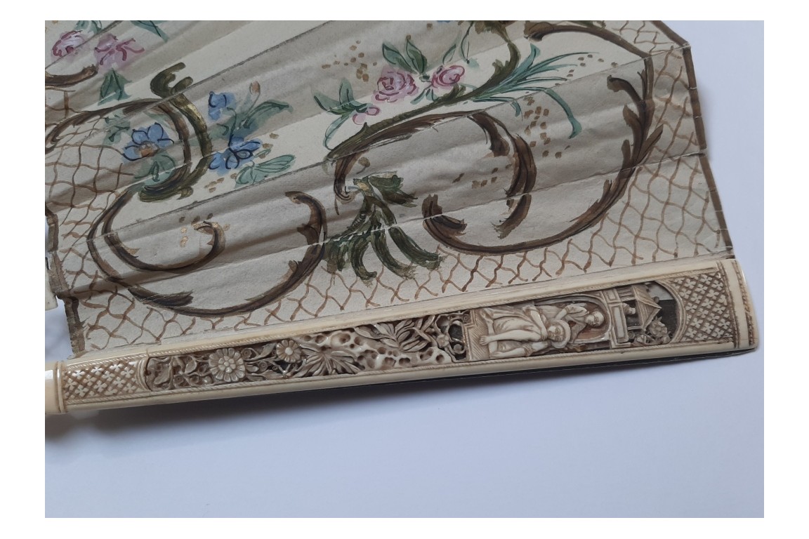 Love triangle or the art of love, 19th century fan