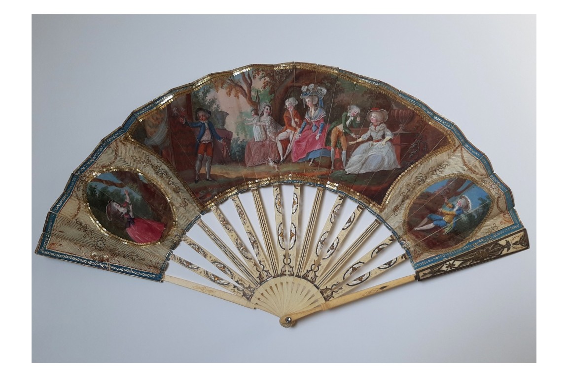 Puppets and the lovers, fan circa 1770-80