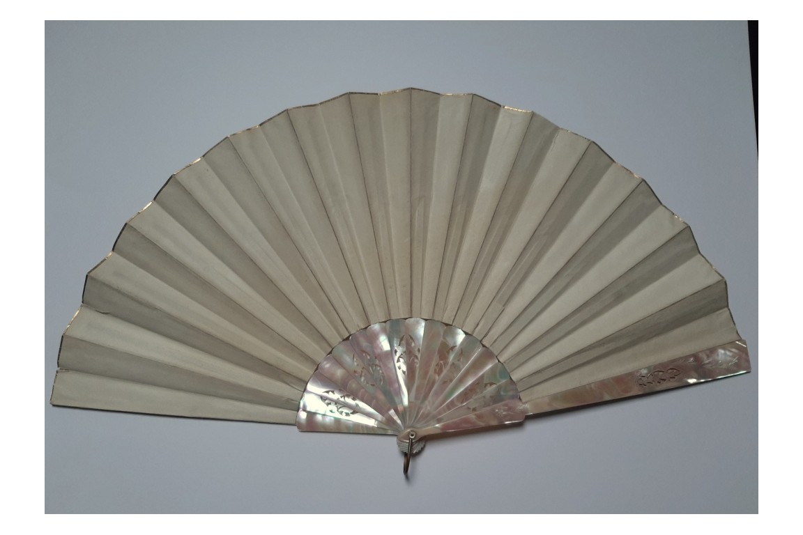 Colombine portraying Harlequin, fan circa 1870-80