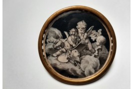 Les putti dessinant, miniature XVIIIème