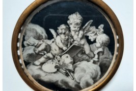 Les putti dessinant, miniature XVIIIème