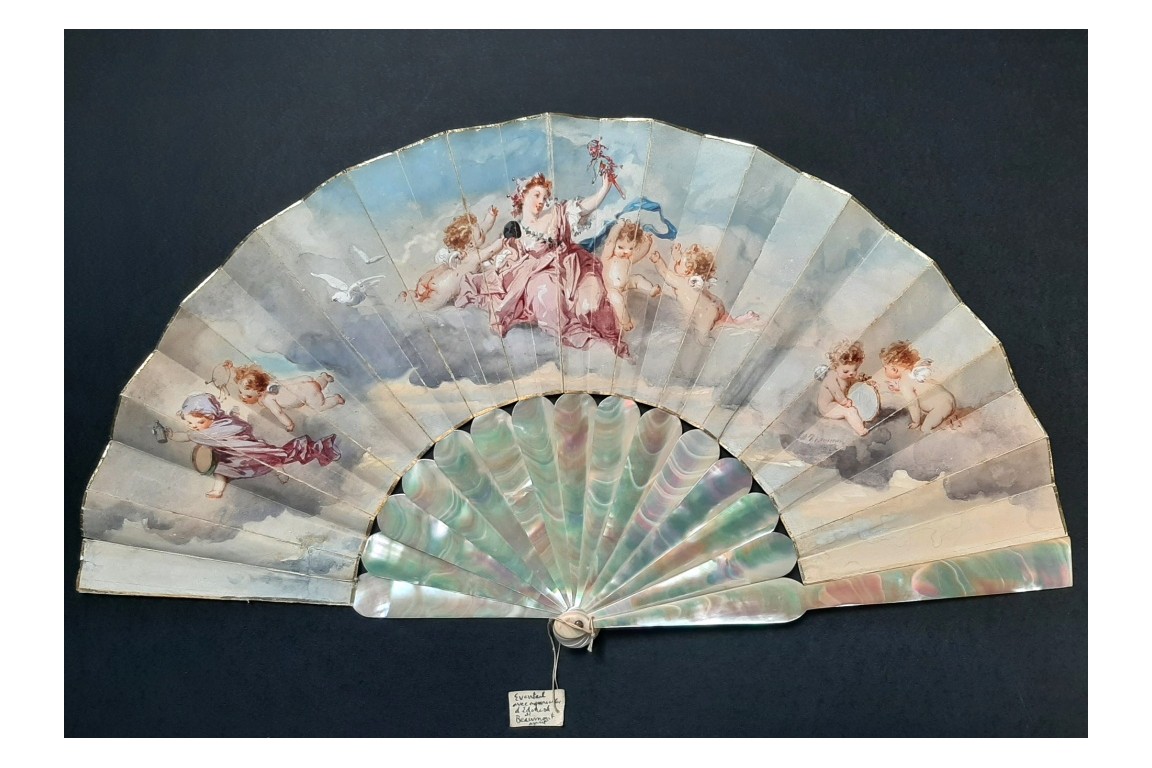 Comedy and Tragedy, fan by Edouard de Beaumont, circa 1865