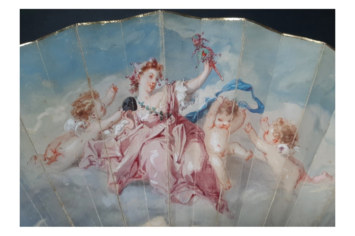 Comedy and Tragedy, fan by Edouard de Beaumont, circa 1865