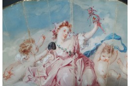 Comedy and Tragedy, fan by Edouard de Beaumont, circa 1865