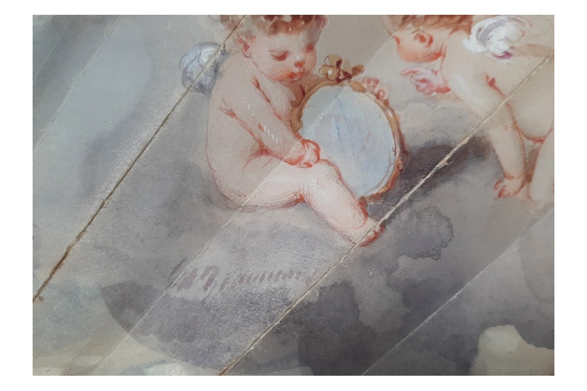 Comedy and Tragedy, fan by Edouard de Beaumont, circa 1865