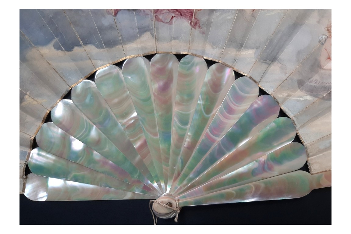 Comedy and Tragedy, fan by Edouard de Beaumont, circa 1865
