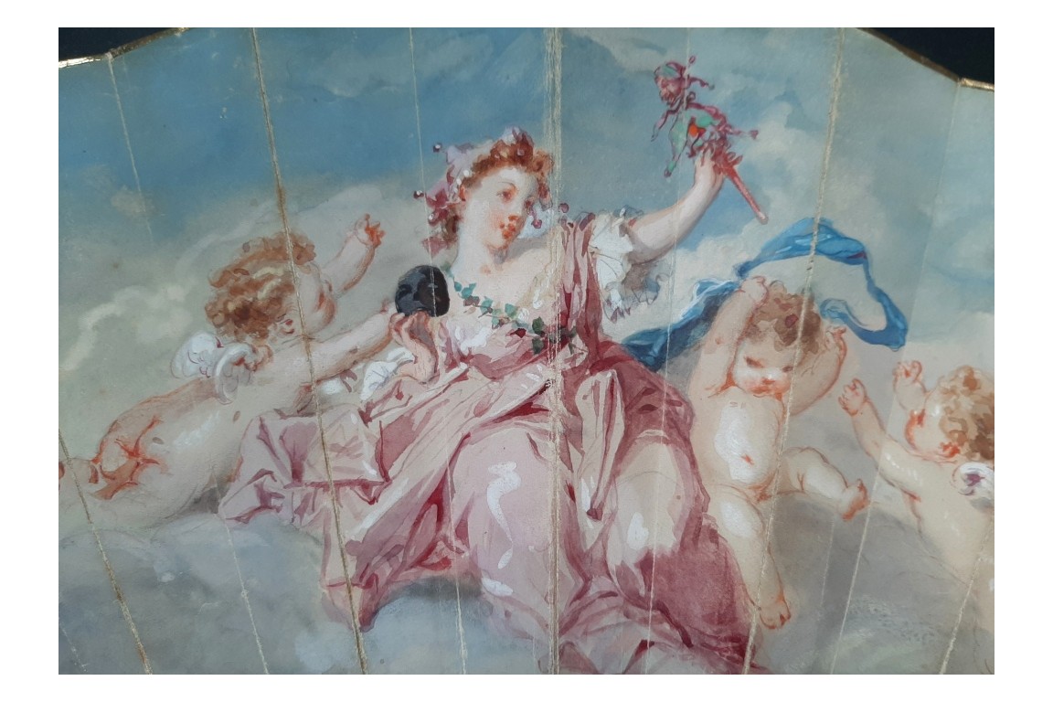 Comedy and Tragedy, fan by Edouard de Beaumont, circa 1865