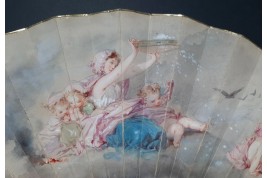 Comedy and Tragedy, fan by Edouard de Beaumont, circa 1865