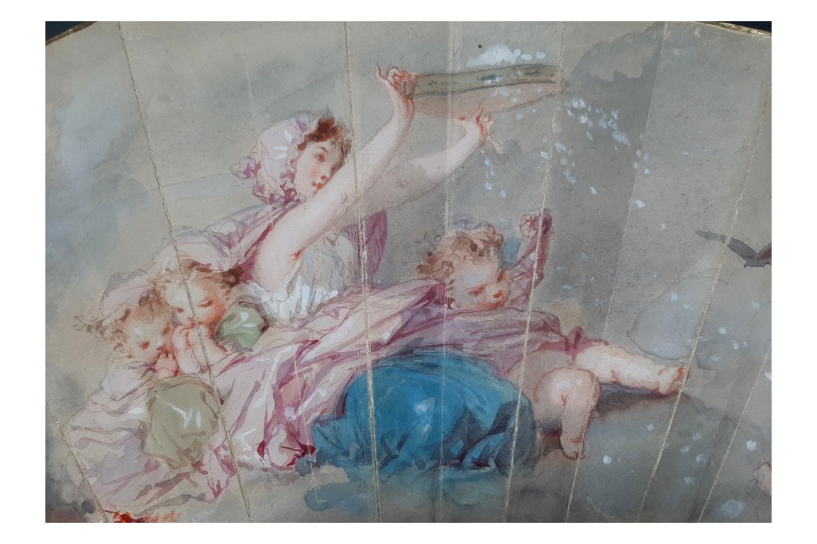 Comedy and Tragedy, fan by Edouard de Beaumont, circa 1865