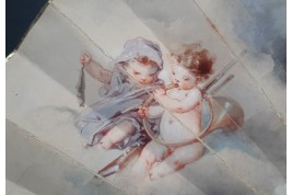 Comedy and Tragedy, fan by Edouard de Beaumont, circa 1865