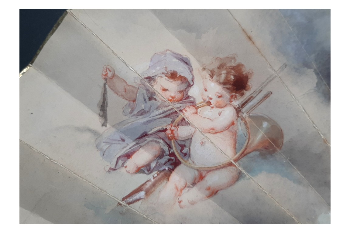 Comedy and Tragedy, fan by Edouard de Beaumont, circa 1865