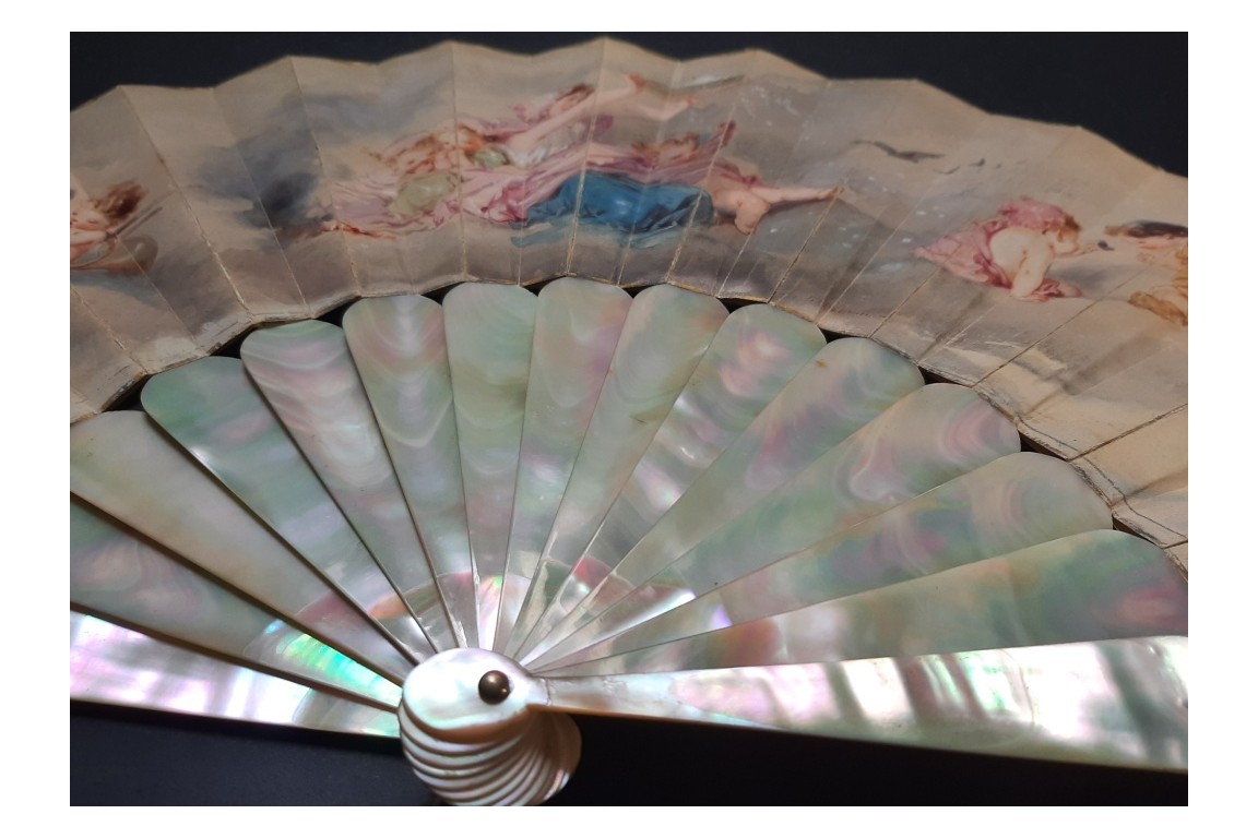 Comedy and Tragedy, fan by Edouard de Beaumont, circa 1865