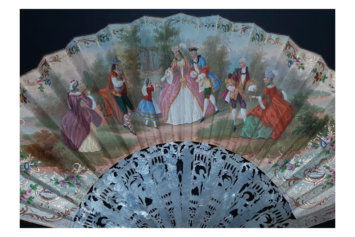 Spanish dance, fan circa 1860