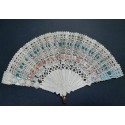 Punched card fan, for left-handed, Spain circa 1860-70