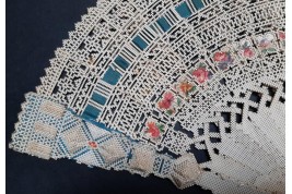 Punched card fan, for left-handed, Spain circa 1860-70