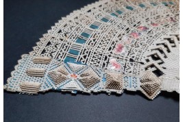 Punched card fan, for left-handed, Spain circa 1860-70