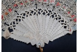 Punched card fan, for left-handed, Spain circa 1860-70