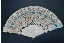 Punched card fan, for left-handed, Spain circa 1860-70