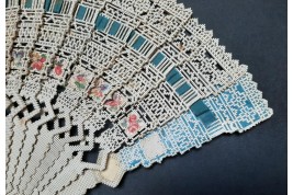 Punched card fan, for left-handed, Spain circa 1860-70