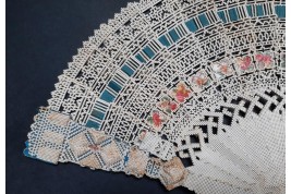 Punched card fan, for left-handed, Spain circa 1860-70