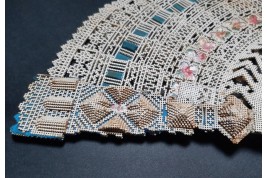 Punched card fan, for left-handed, Spain circa 1860-70
